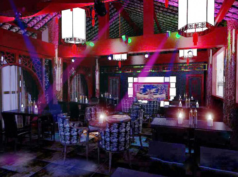 中式酒吧設計說明 北京婉蓉花酒吧設計效果圖欣賞
